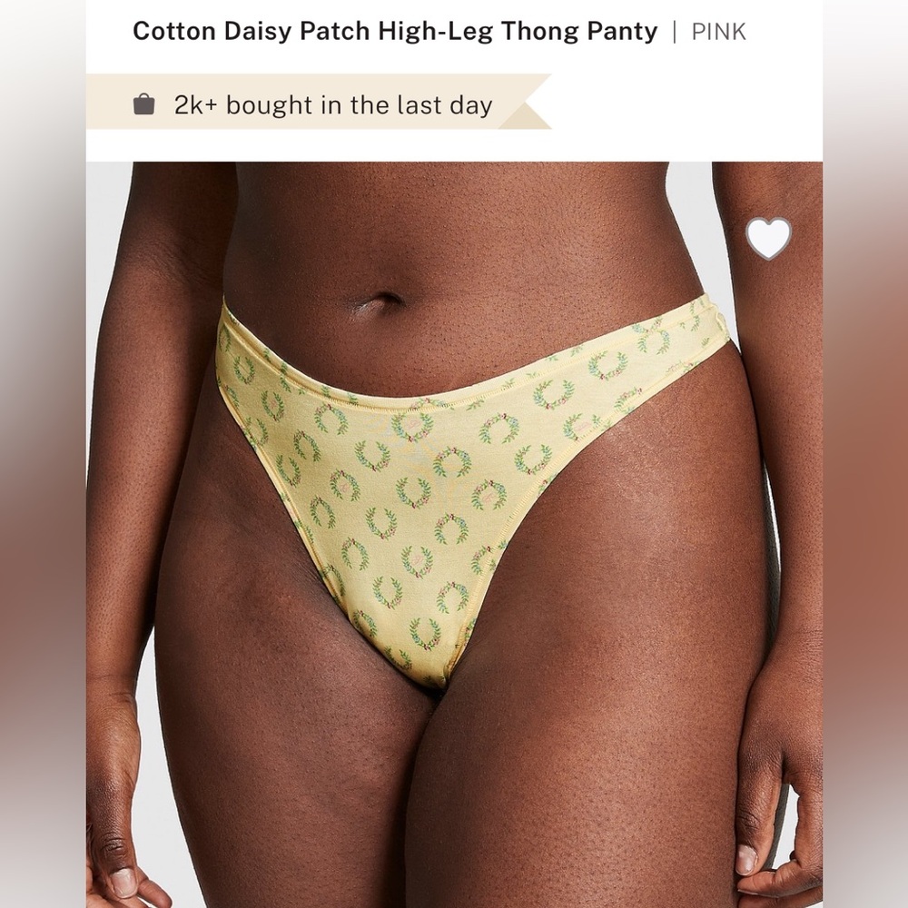 PINK Thong High-Leg Cotton Panty SET